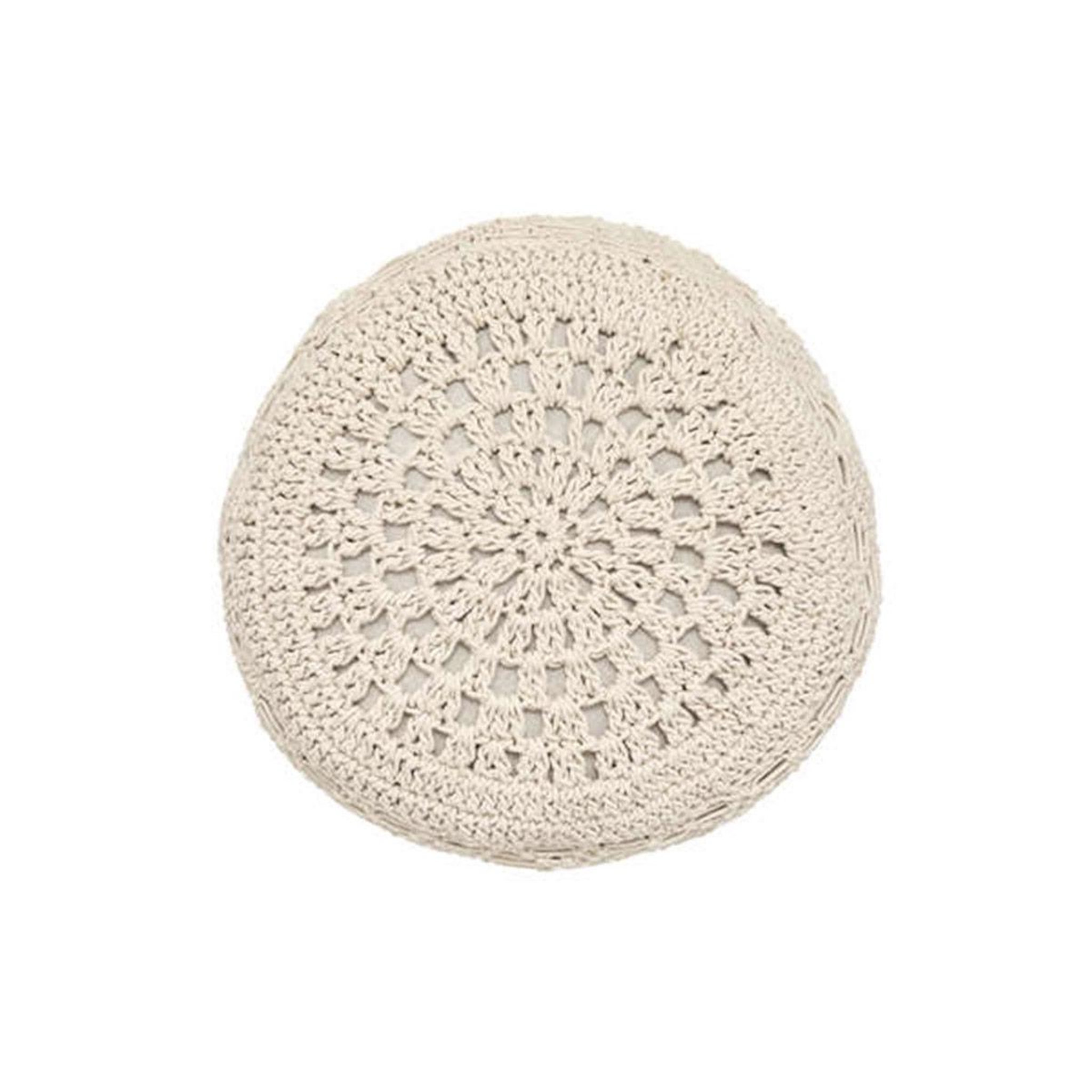 Voir la diapositive 1 : ATMOSPHERA Coussin de Sol Macramé  Palm  44cm Beige