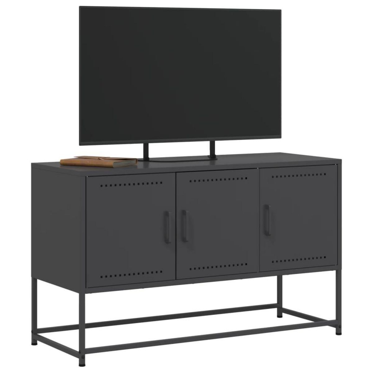 VIDAXL Meuble TV noir 100,5x39x60,5 cm acier