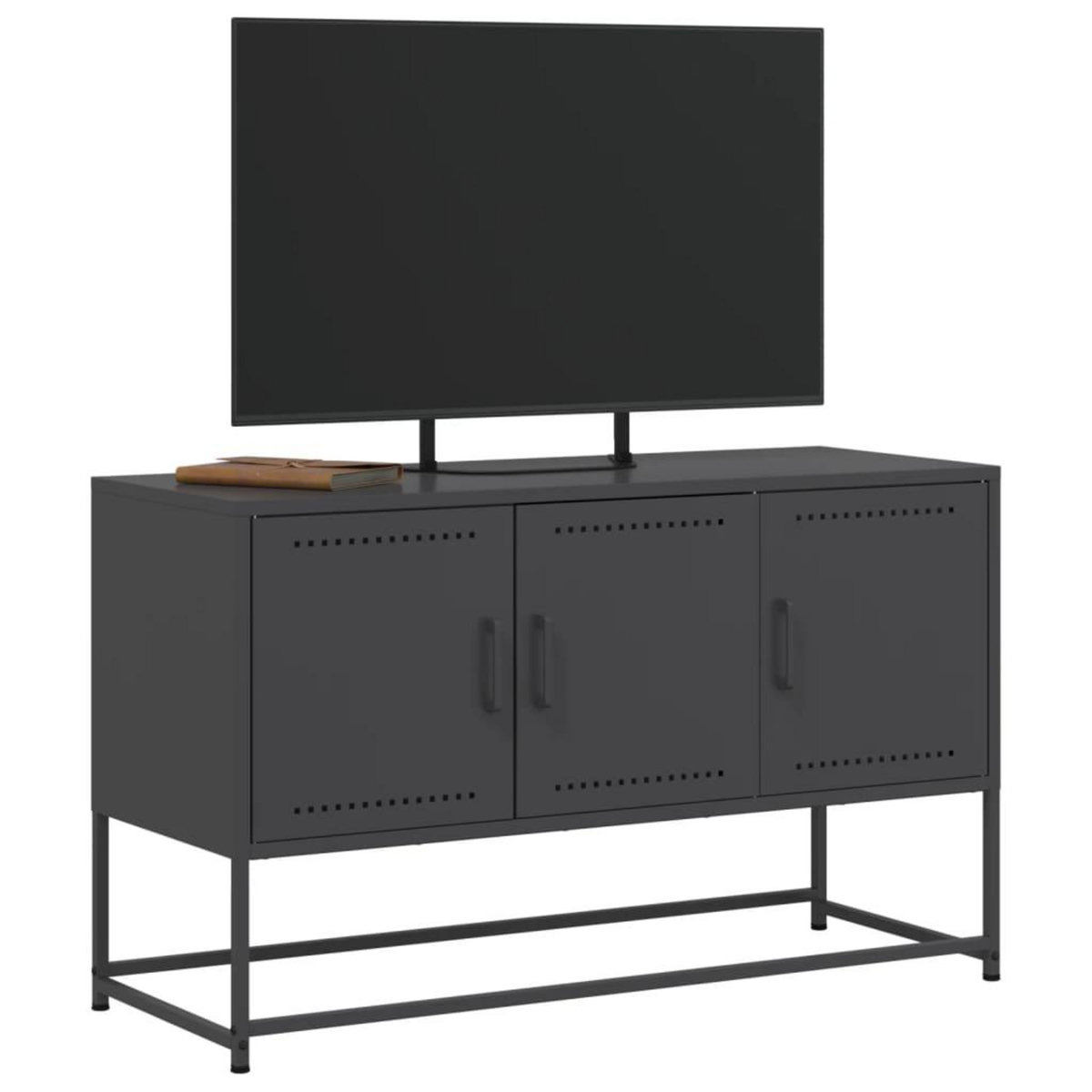 VIDAXL Meuble TV noir 100,5x39x60,5 cm acier