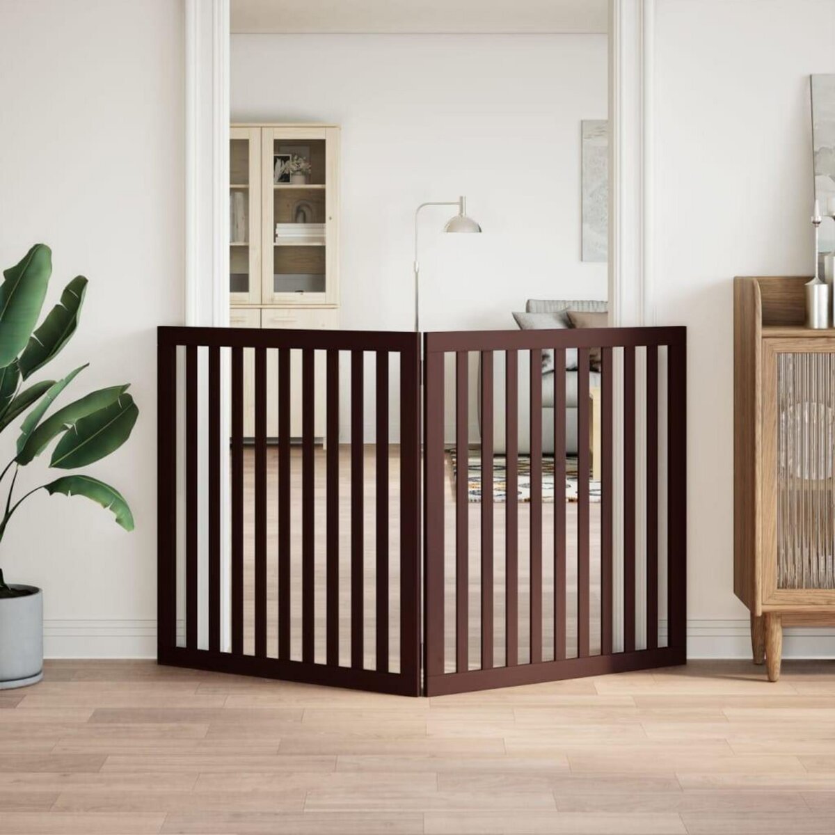 VIDAXL Barriere pour chien pliable 2 panneaux 160 cm bois de peuplier