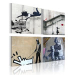 Paris Prix Tableau Imprimé  Banksy - Quatre Idées Créatives. Coloris disponibles : Multicolore