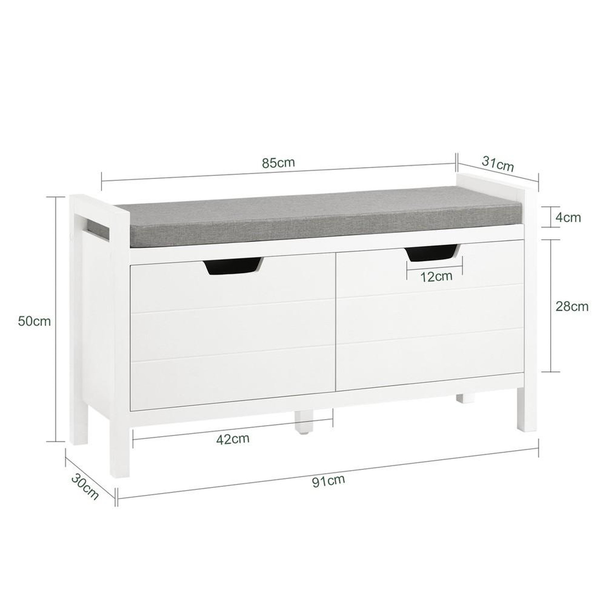 Voir la diapositive 3 : SOBUY SoBuy - Banc de rangement à chaussures avec deux portes - Moderne - FSR63-II