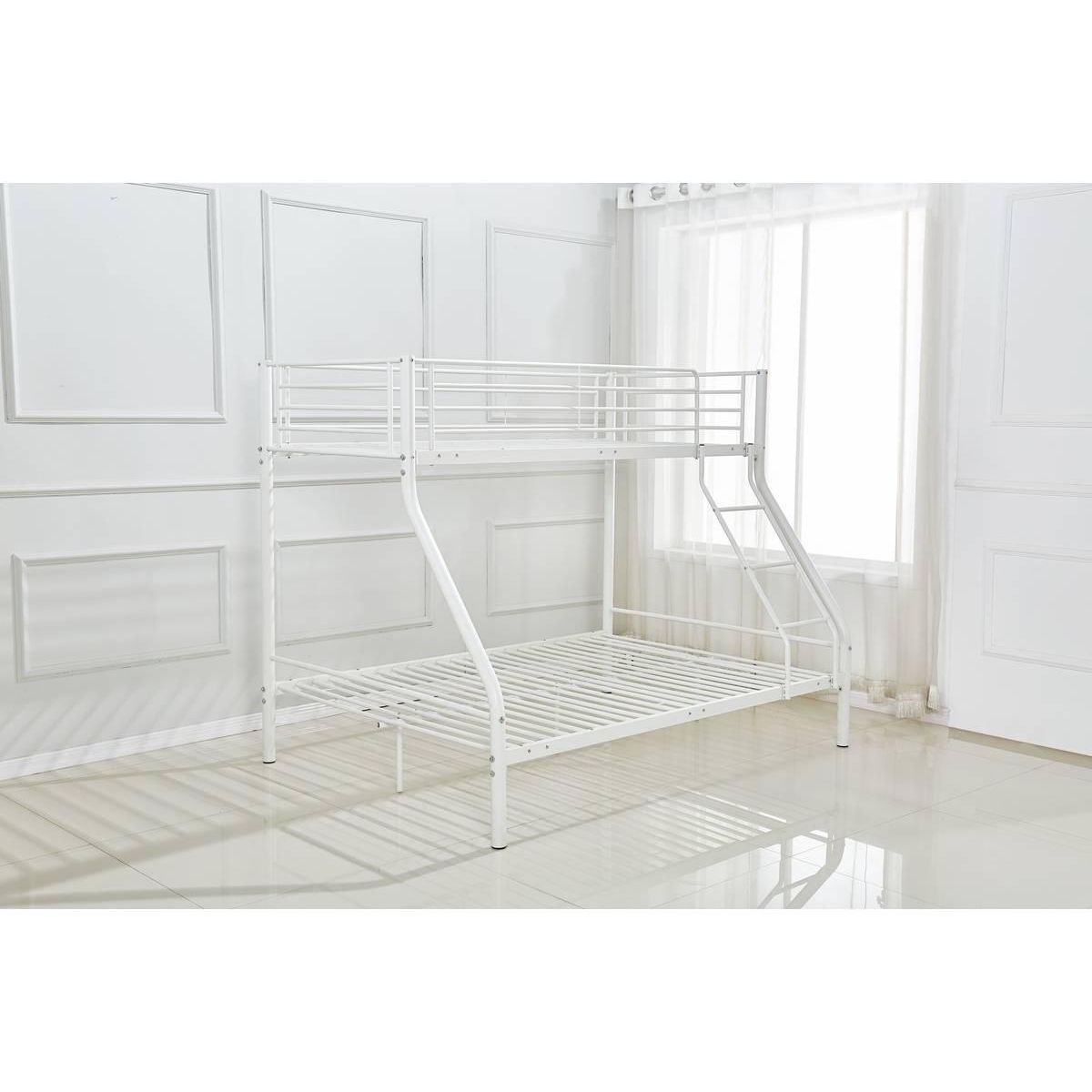 Habitat et Jardin Lit superposé en métal  Leo  Sommiers inclus - 90/140 x 190 cm - Blanc