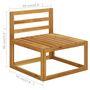 Voir la diapositive 6 : VIDAXL Salon de jardin 2 pcs avec coussin Bois d'acacia solide