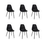 TOILINUX Lot de 6 chaises GUSTAV - Noir