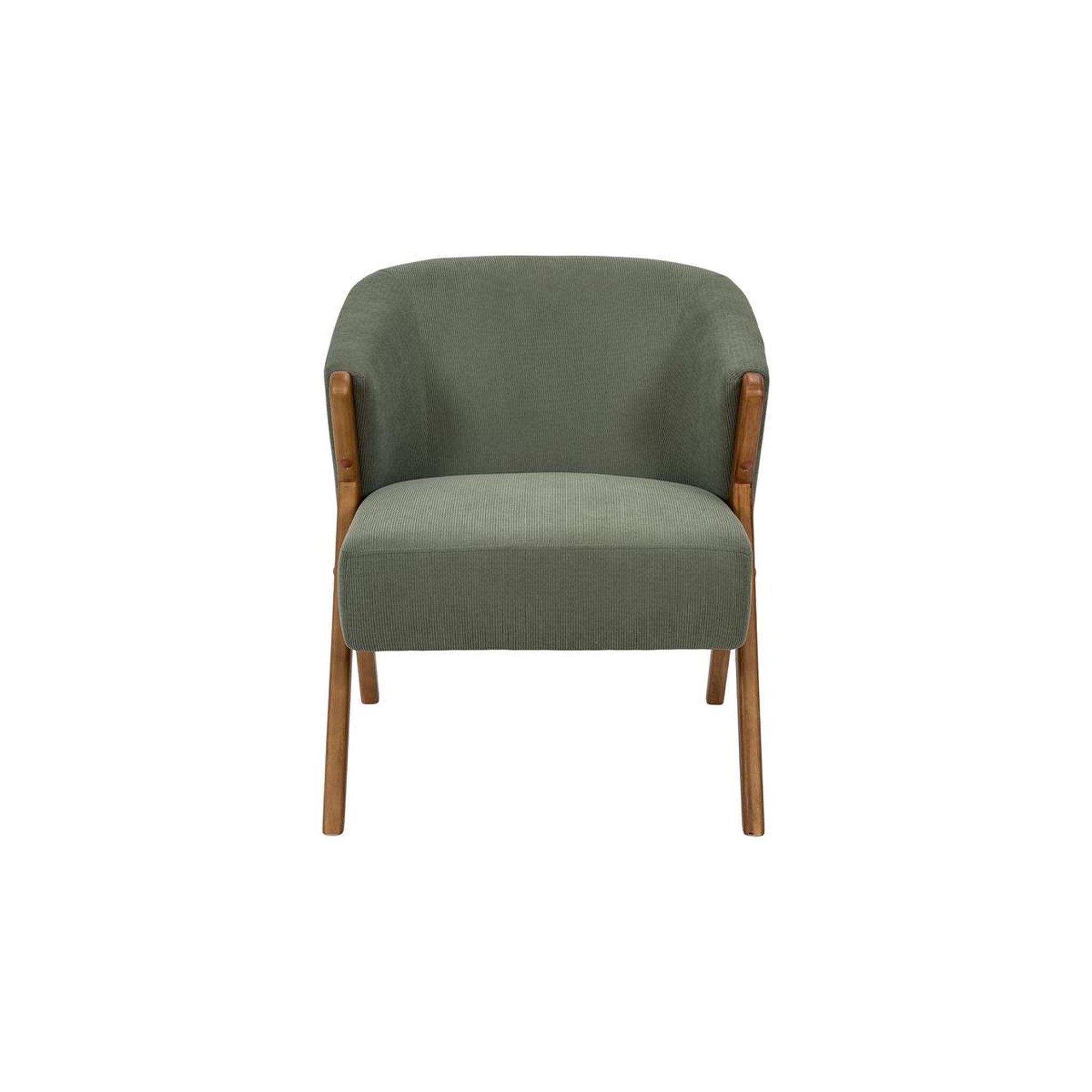 Voir la diapositive 2 : The Home Deco Factory Fauteuil Design Côtelé  Jules  72cm Vert