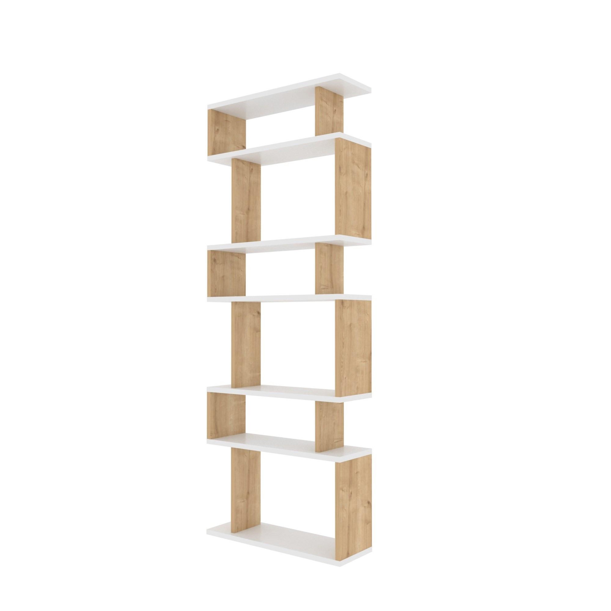 Voir la diapositive 3 : Habitat et Jardin Bibliothèque en bois  Bates  - 60 x 19 x 160 cm - Chêne blanc