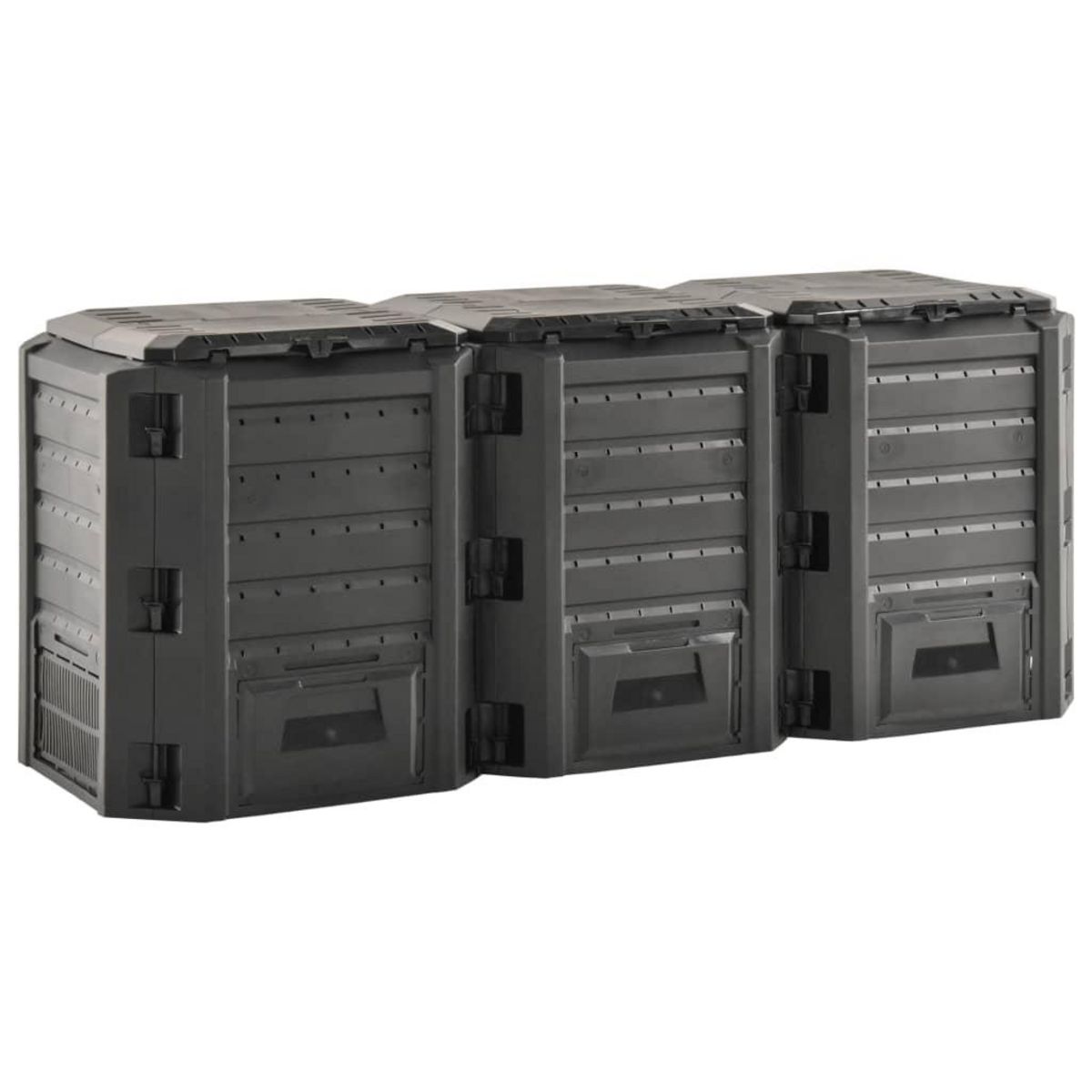 VIDAXL Composteur de jardin Noir 1200 L