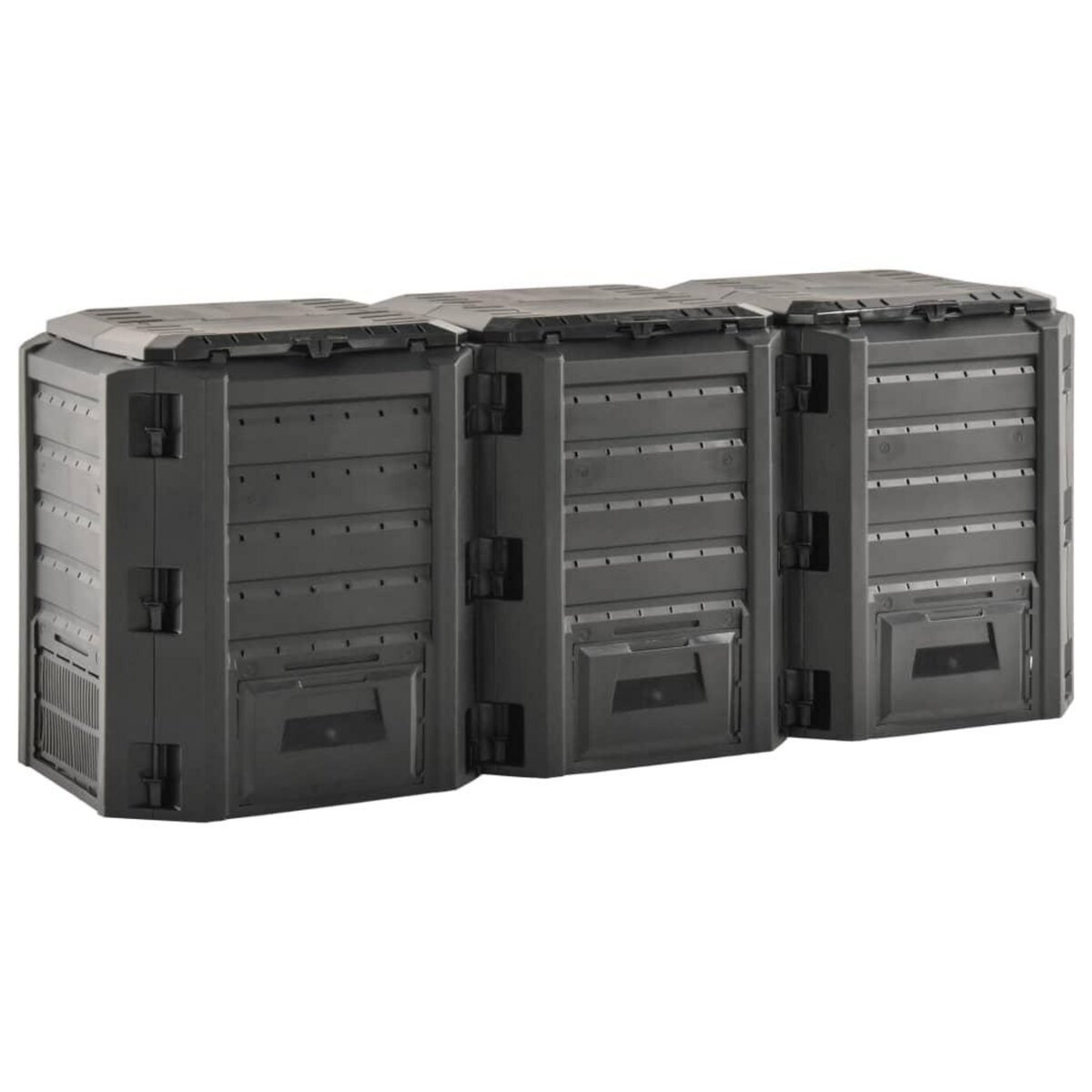 VIDAXL Composteur de jardin Noir 1200 L