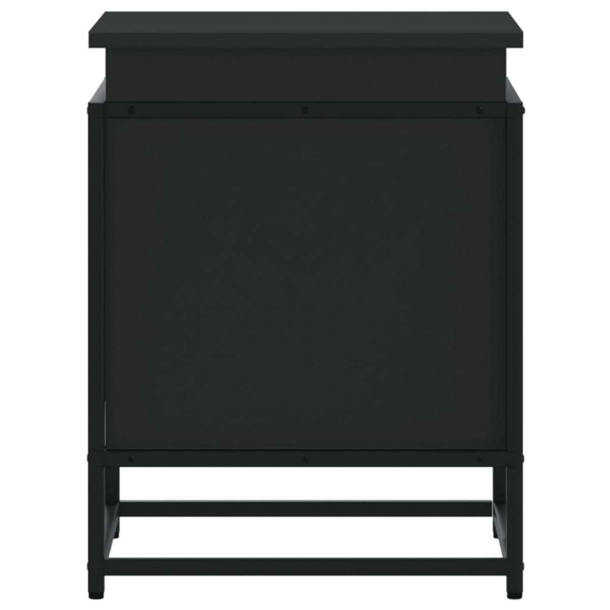 VIDAXL Boîte de rangement avec couvercle noir bois d'ingenierie