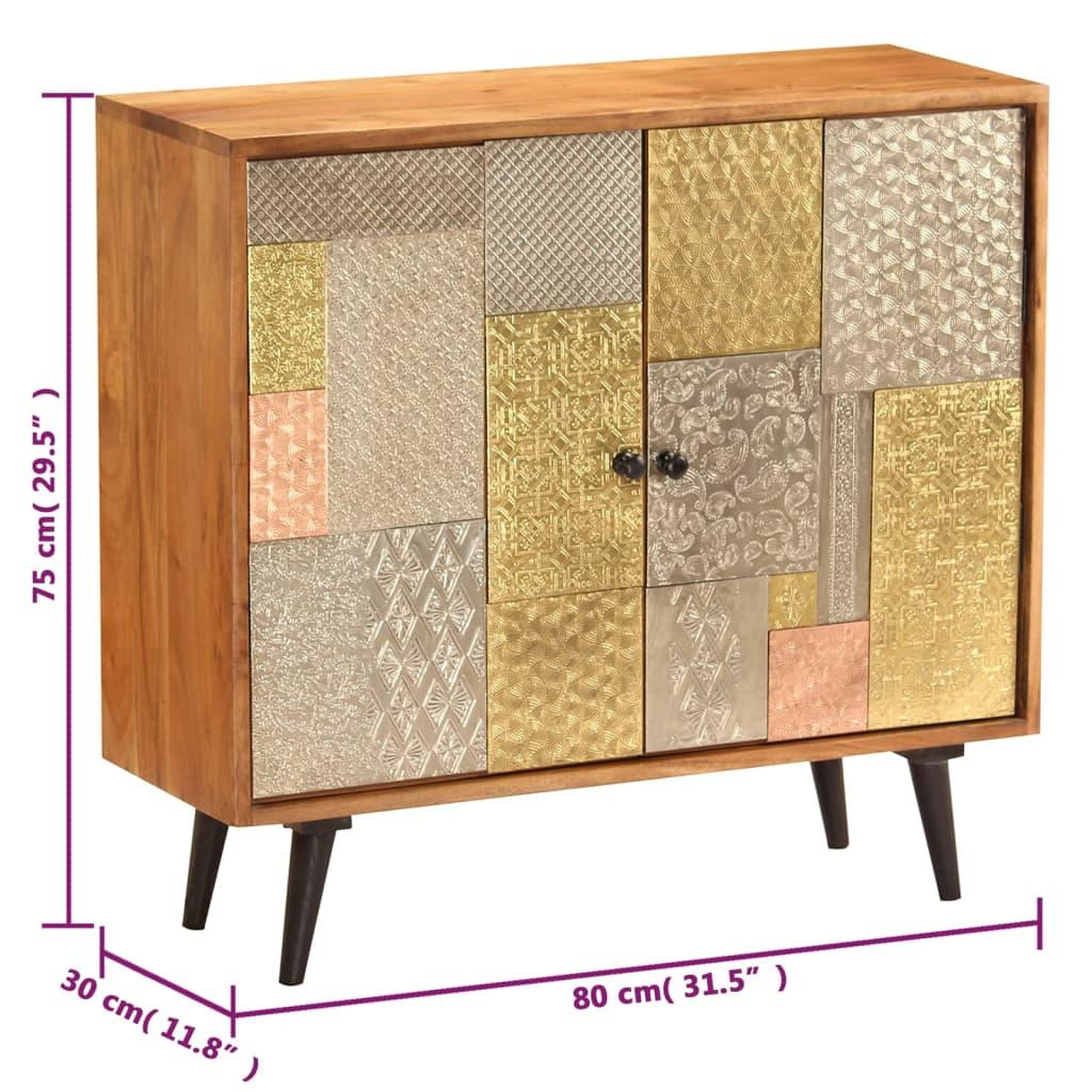 Voir la diapositive 6 : VIDAXL Buffet 80x30x75 cm Bois d'acacia massif