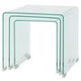 Voir la diapositive 3 : VIDAXL Ensemble de tables gigognes 3 Pieces Verre trempe Transparent