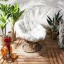 Voir la diapositive 2 : The Home Deco Factory Fauteuil extérieur Cancun coussin blanc