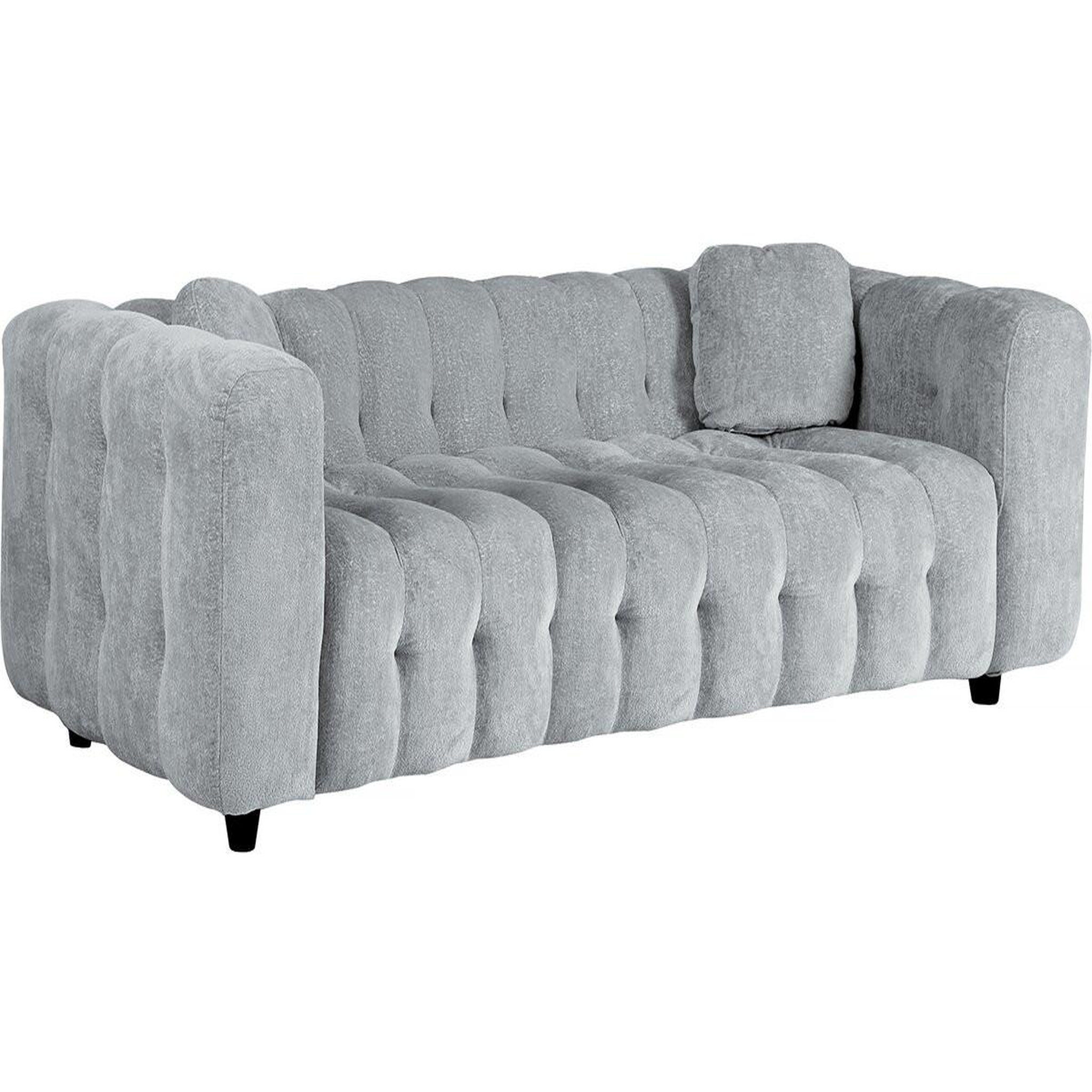 Habitat et Jardin Canapé droit en tissu chenille  vendome  - 3 places - gris
