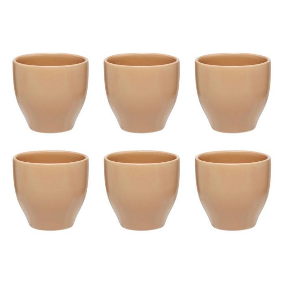 SECRET DE GOURMET Lot de 6 Tasses à Café en Céramique  Maé  11cl Beige
