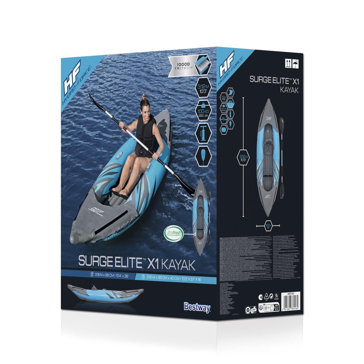BESTWAY Kayak gonflable pour une personne surge elite 3,05 m - 65143