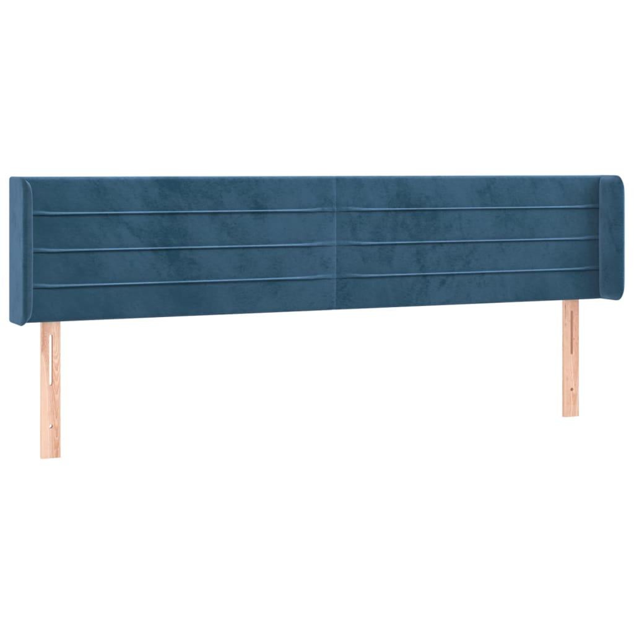 Voir la diapositive 2 : VIDAXL Tete de lit avec oreilles Bleu fonce 203x16x78/88 cm Velours