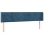 Voir la diapositive 2 : VIDAXL Tete de lit avec oreilles Bleu fonce 203x16x78/88 cm Velours