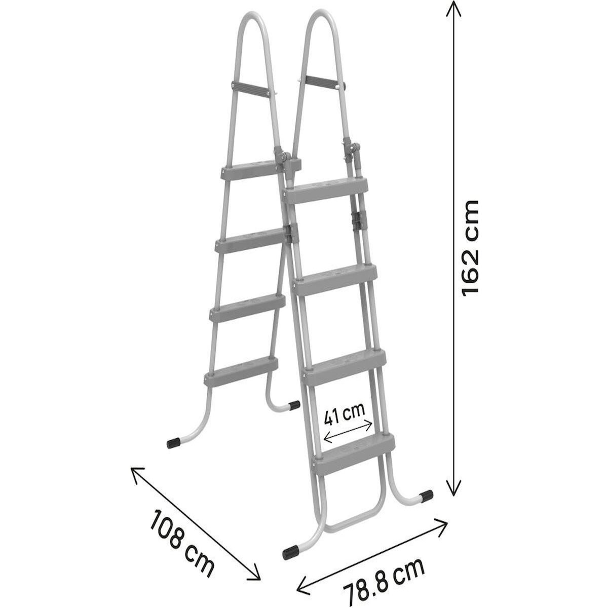 Habitat et Jardin Escalier de piscine avec système de sécurité enfant  Milo  - Gris