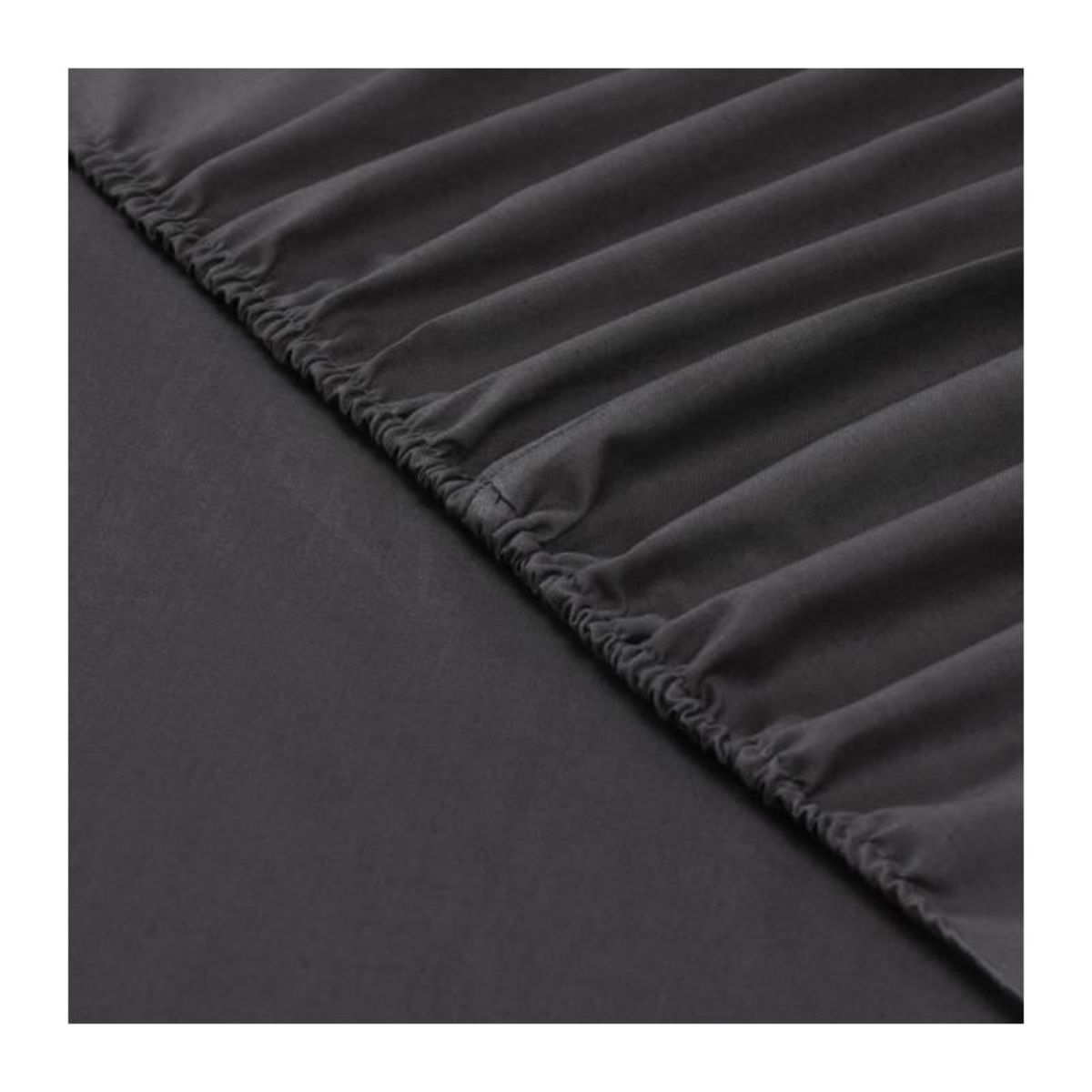 VISION Vision - Drap housse Anthracite - 140x190cm - 100% coton