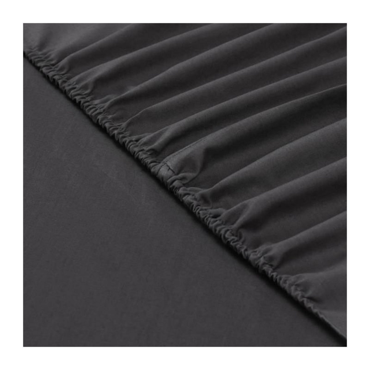 VISION Vision - Drap housse Anthracite - 140x190cm - 100% coton