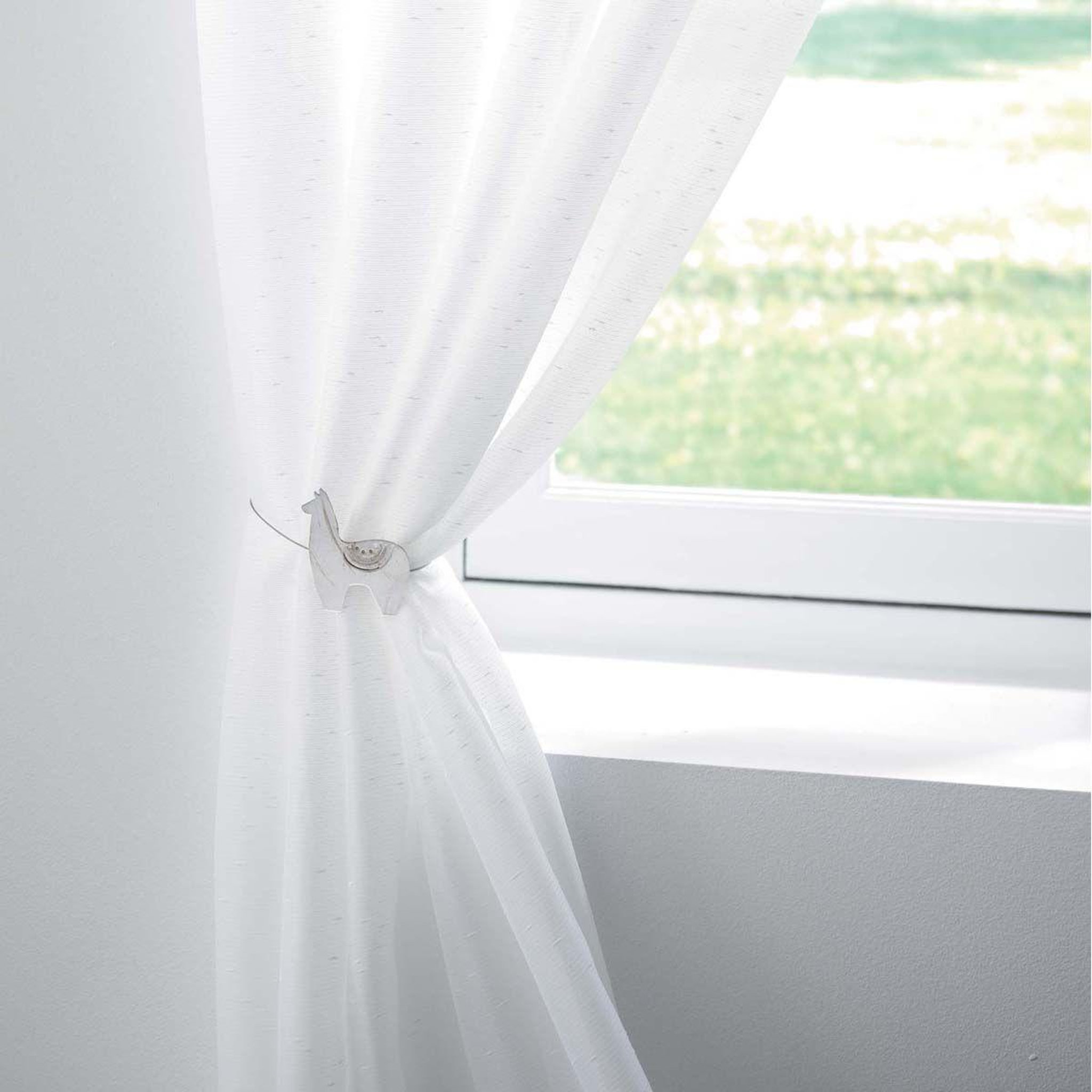 Voir la diapositive 3 : Douceur d'Intérieur Embrasse de rideau aimantée  yzma  30cm blanc