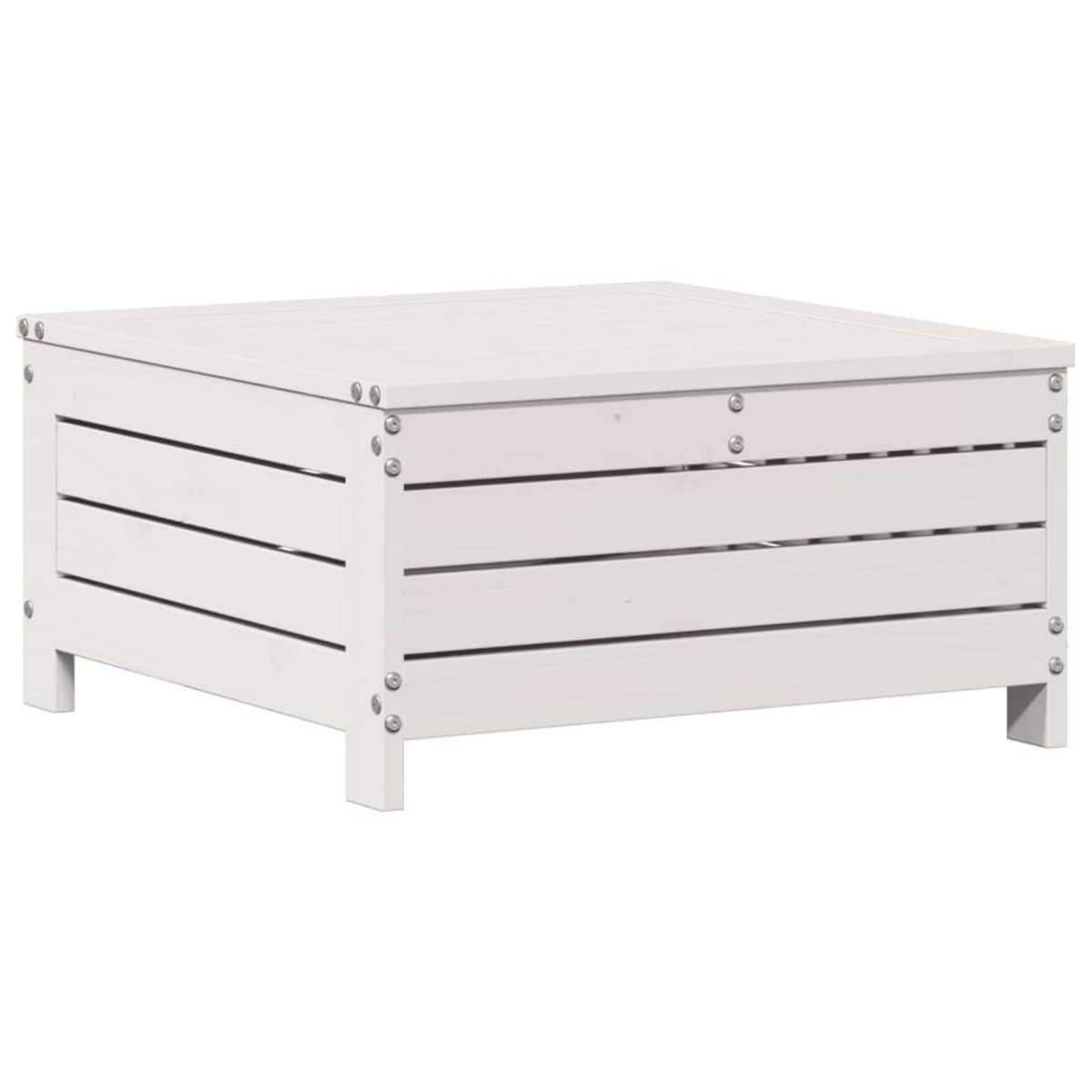 VIDAXL Salon de jardin 3 pcs avec coussins blanc bois de pin massif