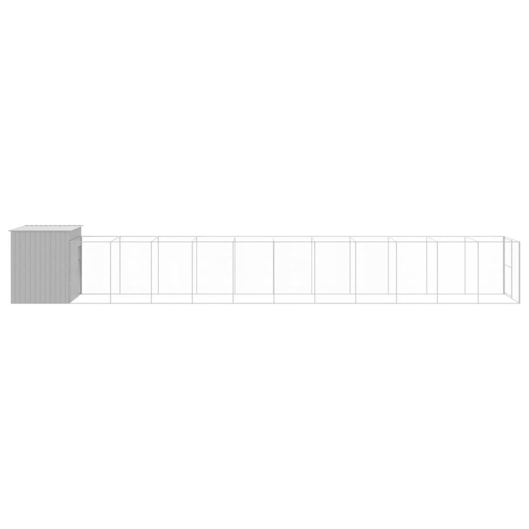 Voir la diapositive 4 : VIDAXL Niche pour chien avec cour gris clair 214x1273x181 cm
