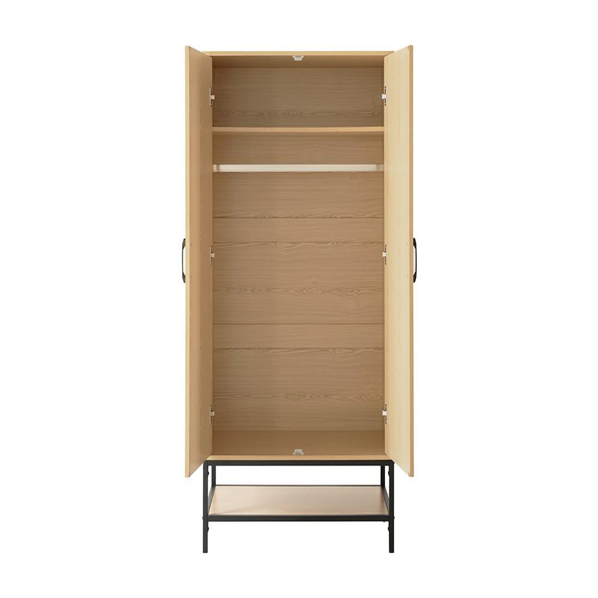 Voir la diapositive 4 : BEST MOBILIER Nagato - armoire - cannage et effet bois - 80 cm