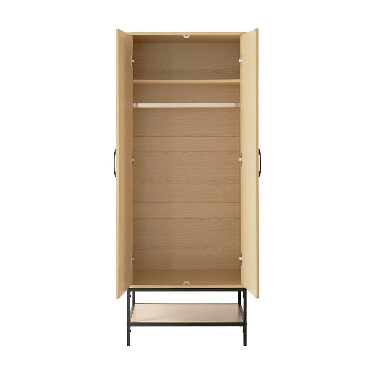 BEST MOBILIER Nagato - armoire - cannage et effet bois - 80 cm