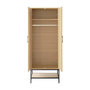 Voir la diapositive 4 : BEST MOBILIER Nagato - armoire - cannage et effet bois - 80 cm