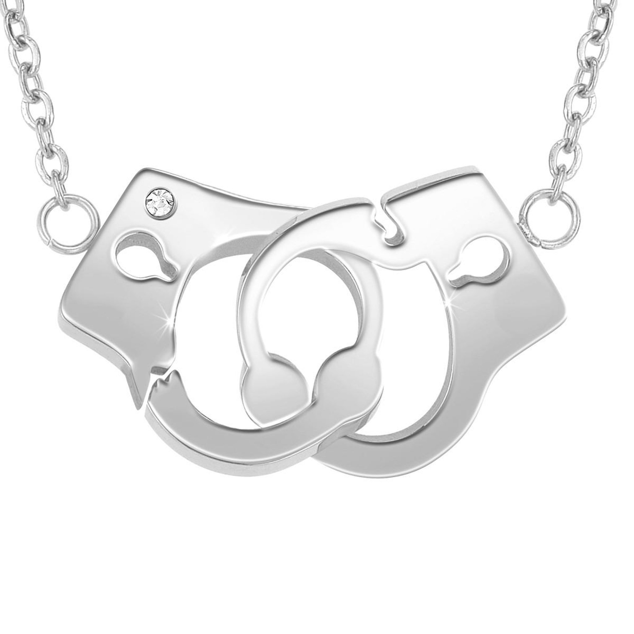Voir la diapositive 1 : SC CRYSTAL Collier menottes par SC Crystal orné d'un véritable diamant blanc