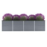 VIDAXL Lit sureleve de jardin Acier galvanise 320x80x77 cm Gris