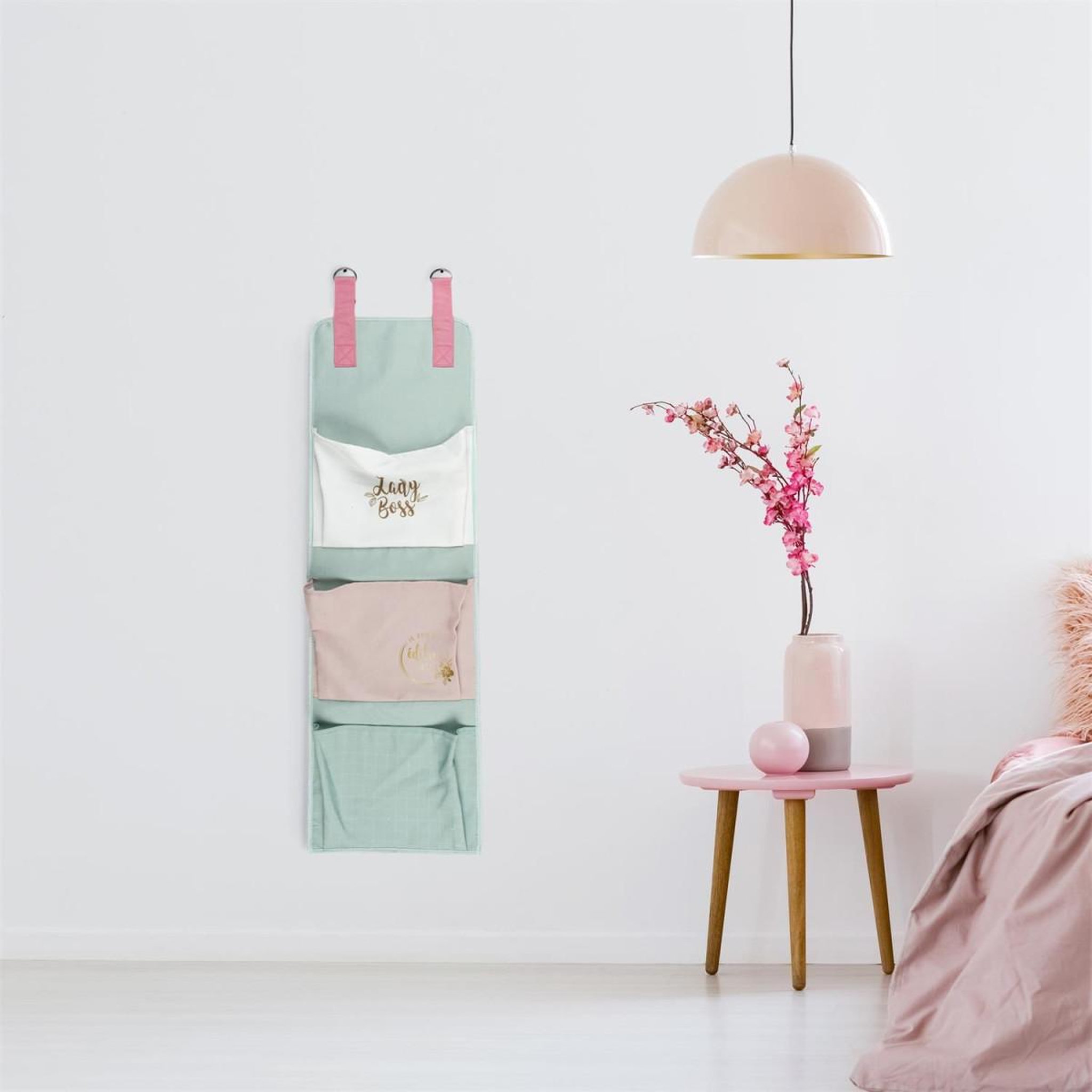 Voir la diapositive 2 : The Home Deco Factory Pochette de rangement  lady boss  132cm rose