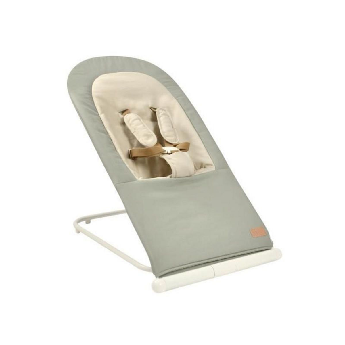 BEABA BÉABA, Transat Pliable, 3 inclinaisons en 1 Bouton, Ultra Compact et Fin, Eazy Relax - Lichen
