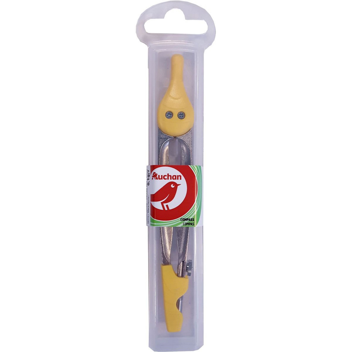 AUCHAN Compas à mine métal avec sécurité jaune