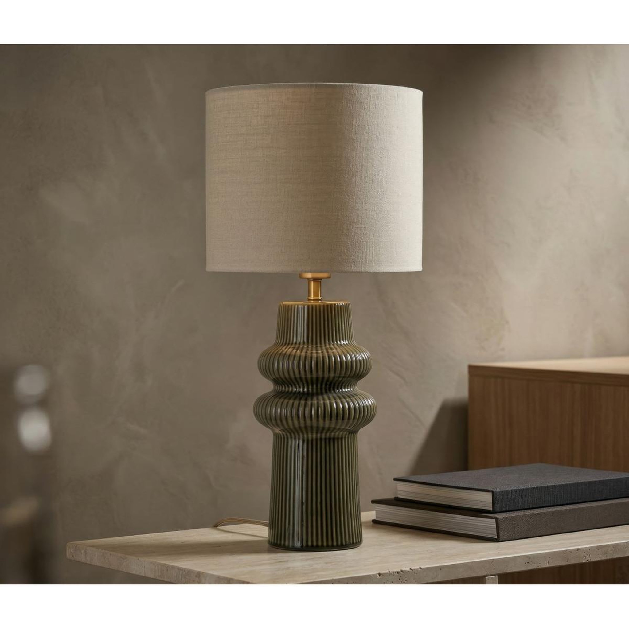 Voir la diapositive 4 : Paris Prix Lampe à poser en céramique  harmony  64cm vert