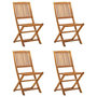 Voir la diapositive 1 : VIDAXL Chaises pliables d'exterieur lot de 4 Bois d'acacia solide