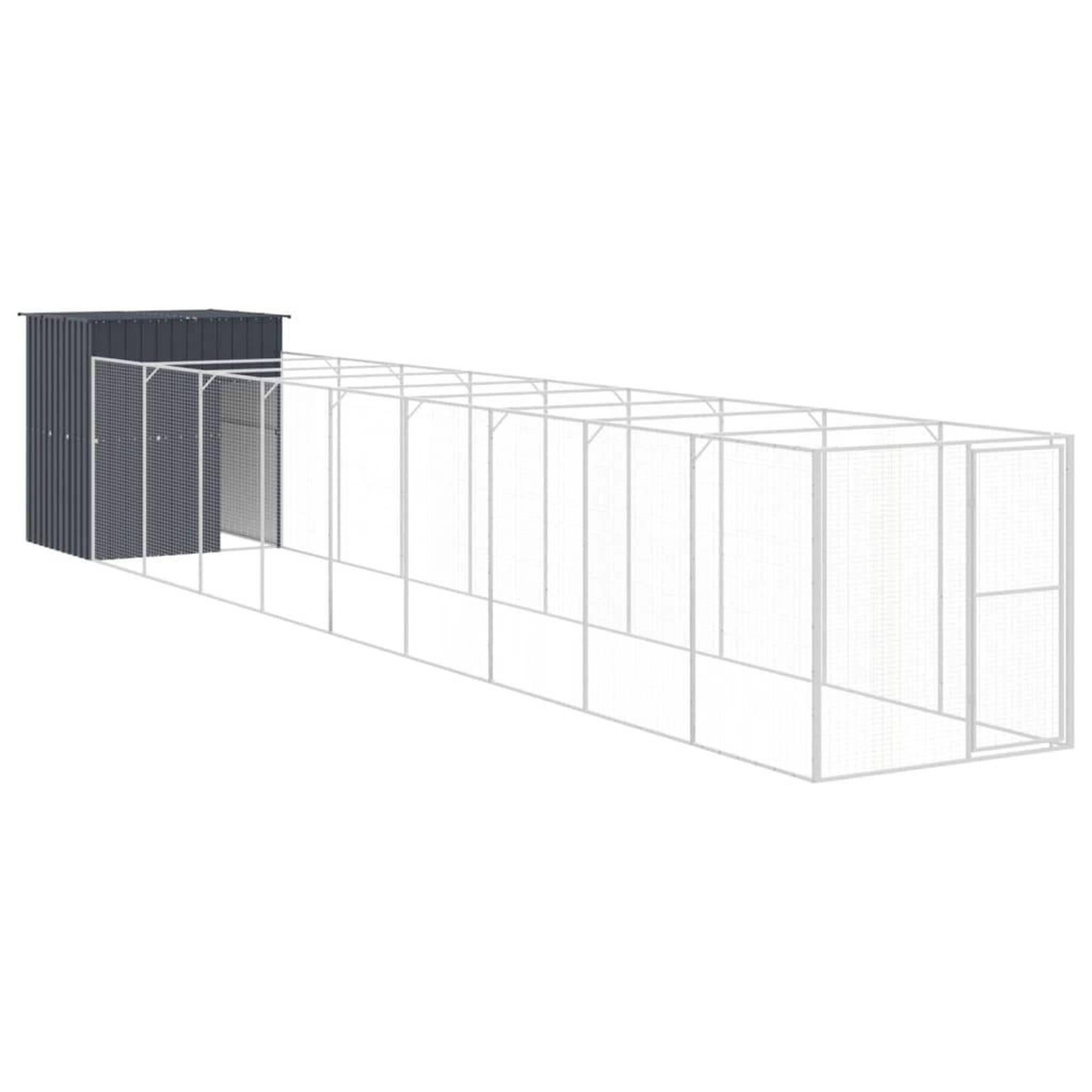 Voir la diapositive 5 : VIDAXL Niche pour chien avec cour anthracite 165x1067x181 cm
