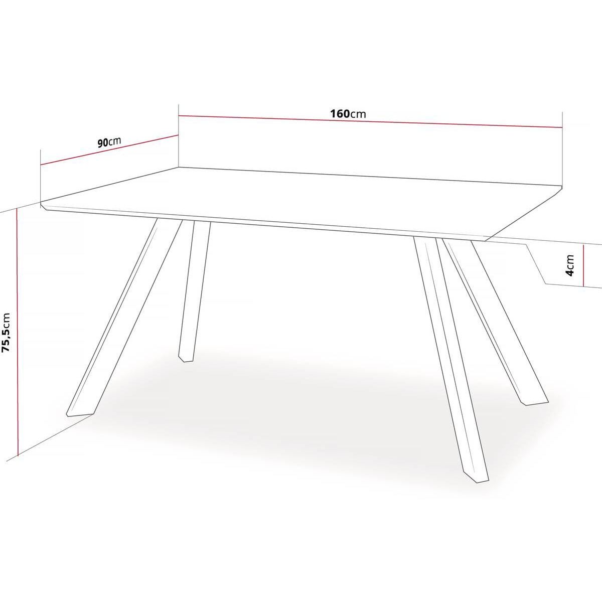 Habitat et Jardin Table repas  Manhattan  Chêne / Noir - 160 x 90 x 75,5 cm