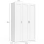 Voir la diapositive 5 : ID MARKET Armoire 3 portes VITO blanc penderie 120 cm avec étagères