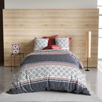 Les Ateliers du Linge Parure de housse de couette 100%coton 57fils sergio. Coloris disponibles : Bleu