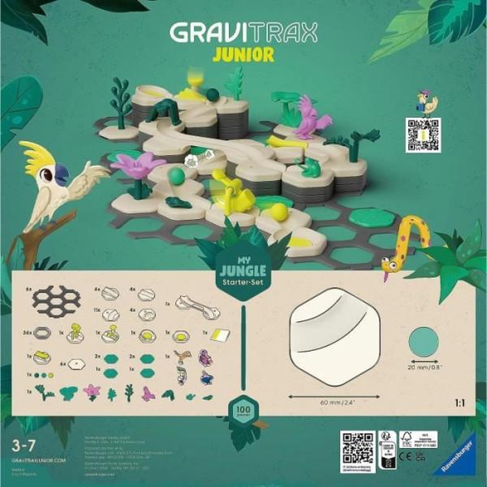 Voir la diapositive 5 : RAVENSBURGER Gravitrax junior - starter set my jungle 97 pieces - circuit de billes - jeu de construction créatif - ravensburger - des 3 ans