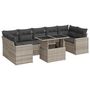 Voir la diapositive 2 : VIDAXL Salon de jardin 8 pcs avec coussins gris clair resine tressee