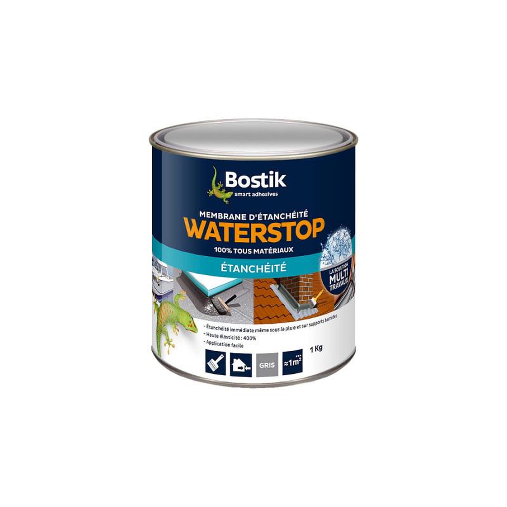 Bostik Membrane d'étanchéité bostik waterstop - gris - 1kg