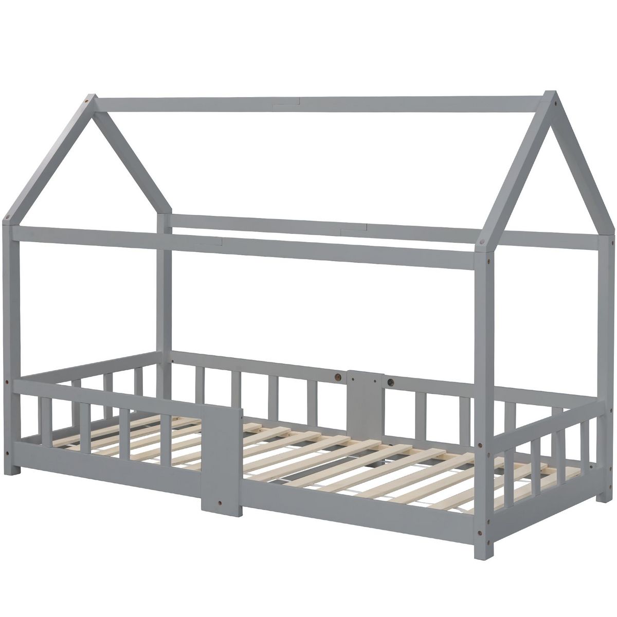 MERAX Lit cabane enfant 90 x 200 cm avec sommier