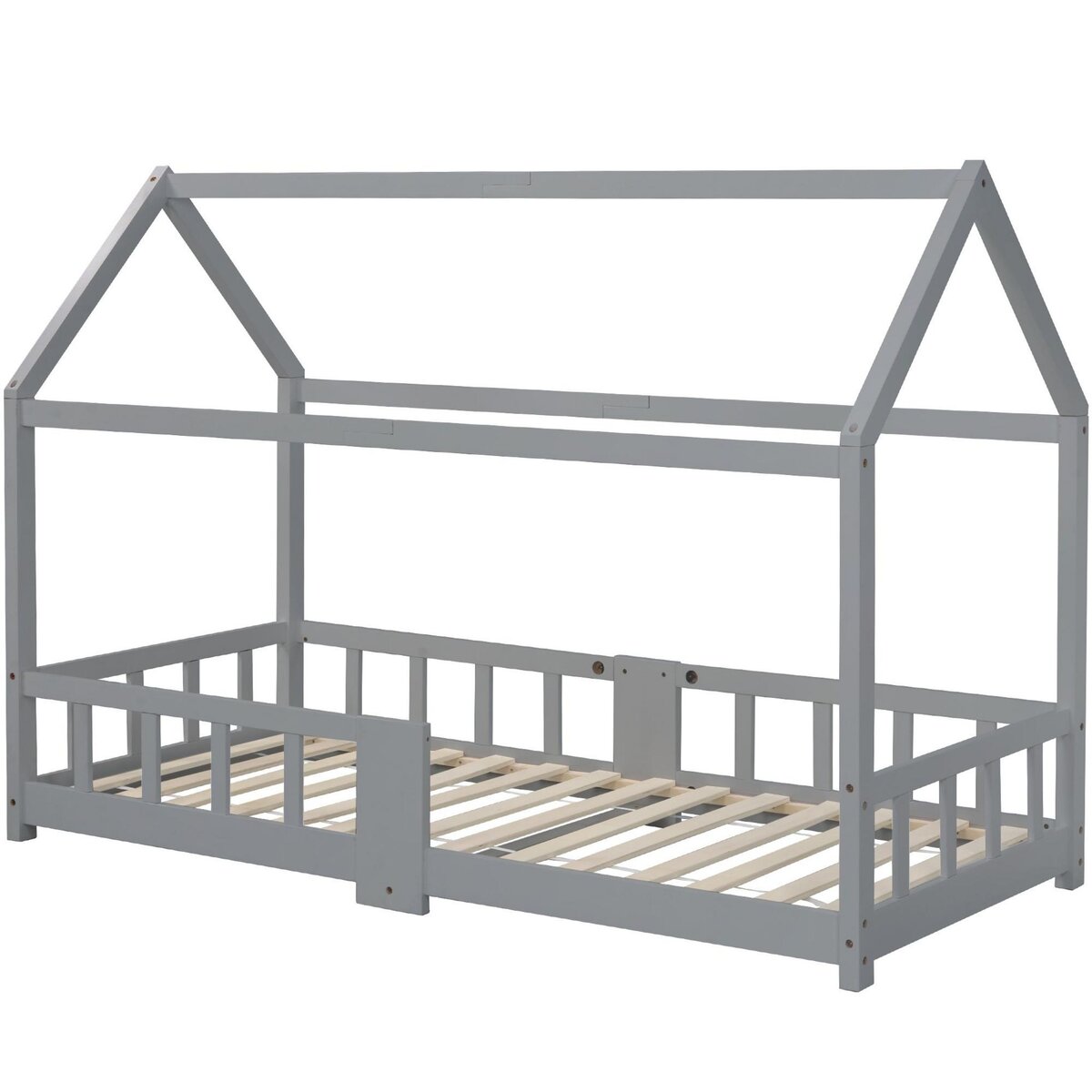 MERAX Lit cabane enfant 90 x 200 cm avec sommier