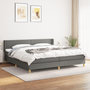 Voir la diapositive 1 : VIDAXL Sommier a lattes de lit avec matelas Gris fonce 200x200cm Tissu
