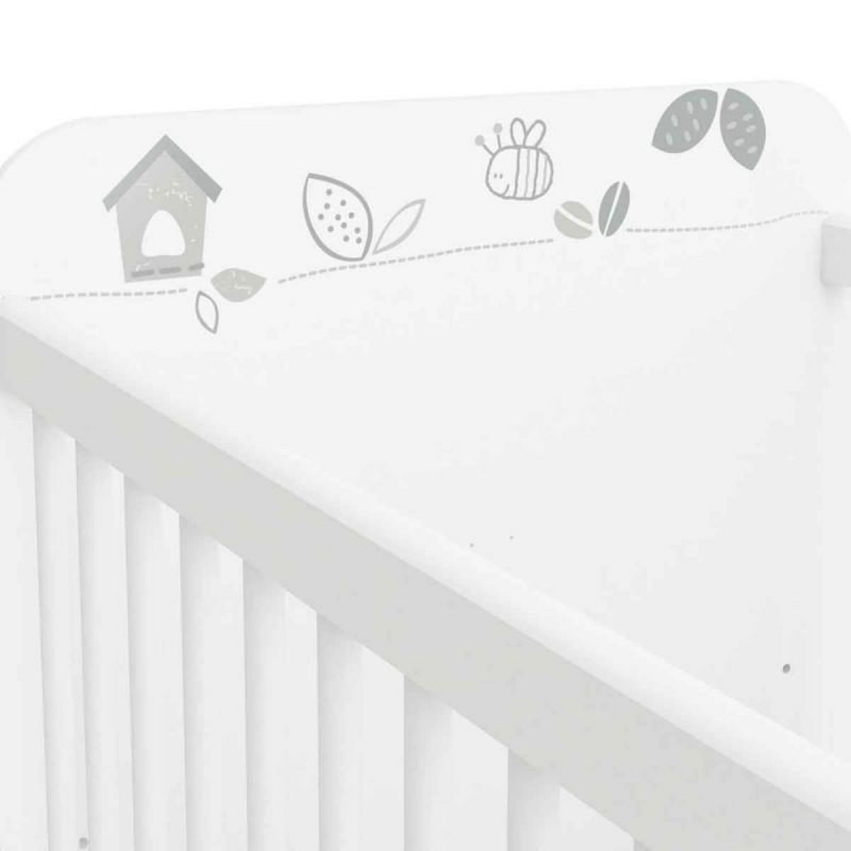 Paris Prix Lit Bébé  Pitt   60x120cm Blanc & Gris