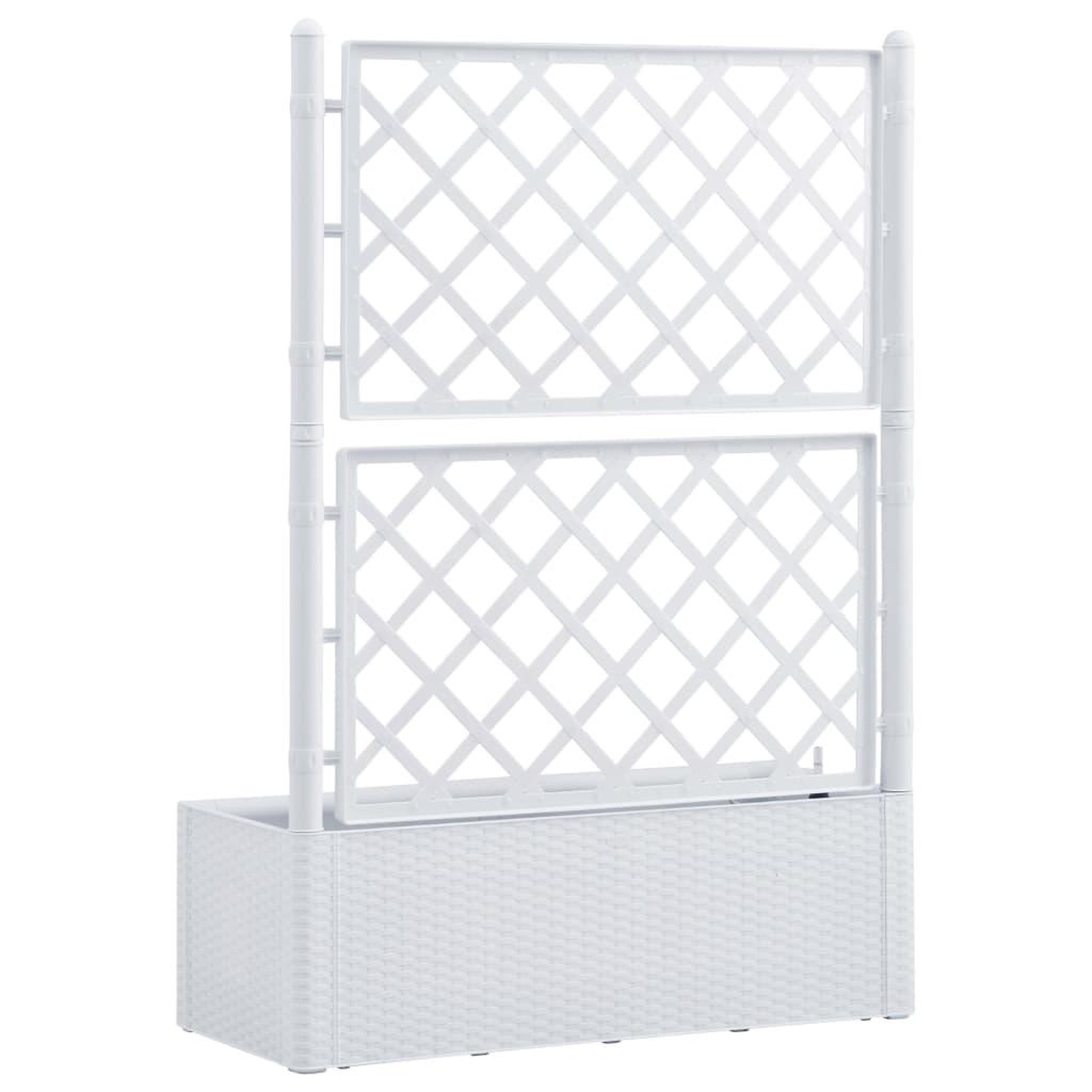 Voir la diapositive 5 : VIDAXL Lit sureleve de jardin et treillis et systeme d'arrosage Blanc